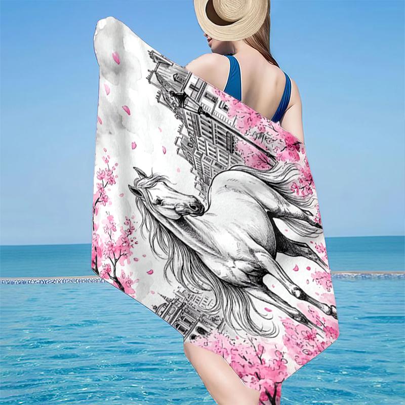

American Freedom Horse Beach Towel, Super Soft Microfiber, Gift for Her/Him, Birthday, for Pool, Beach, Travel, Home Decor Fan gifts 70cmx140cm(27x55inch)