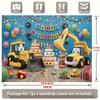 Party-Hintergrund BauLKW Gelber Bagger Luftballons Kuchen Verspielte Foto-Booth-Deko Geburtstagsparty-Deko