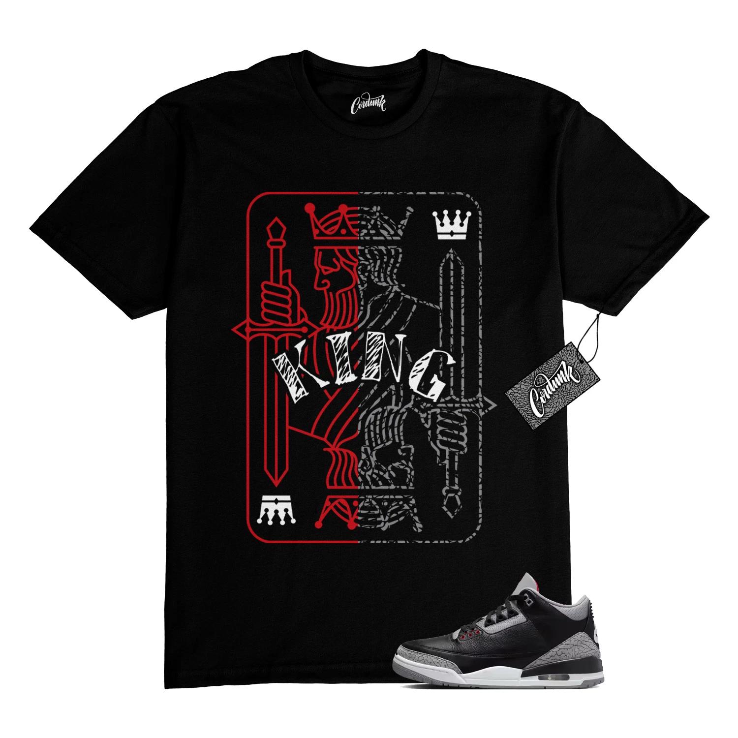 

3 Cement Fire Red Cement Grey Elephant Print White Black T Shirt to Match KING 2XL