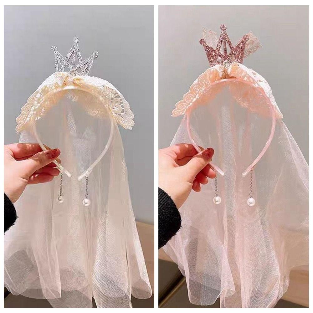 Gauze Happy Birthday Headband Mesh Girls Hair Hoop Creative Birthday Hairband  Children