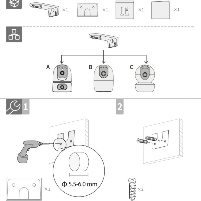 3pcsCamera Mounting Bracket Holder Home Camera Wall Mount Bracketfor TA3/TP7 Series/TA2 Security Accessories Hardware