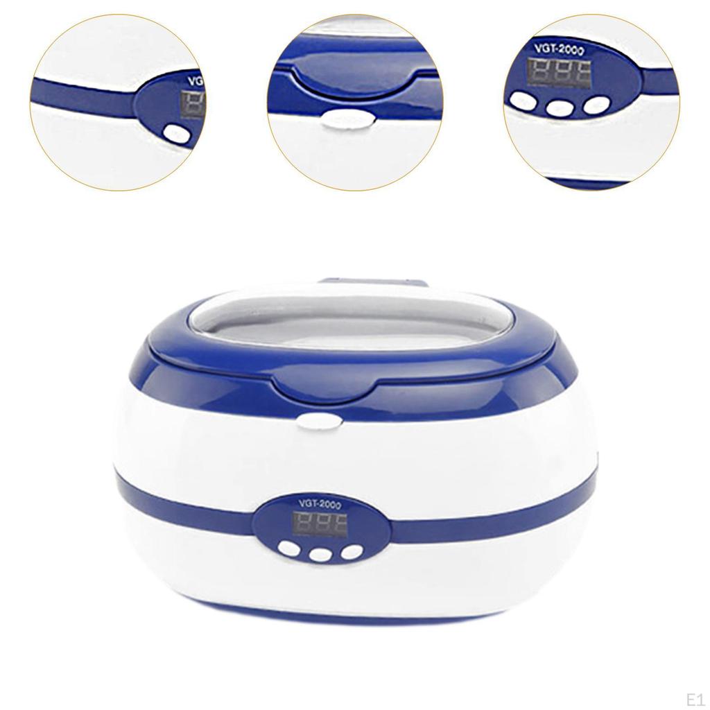 Ultrasonic Jewelry Cleaner Quiet for Manicure Stones Makeup Brushes