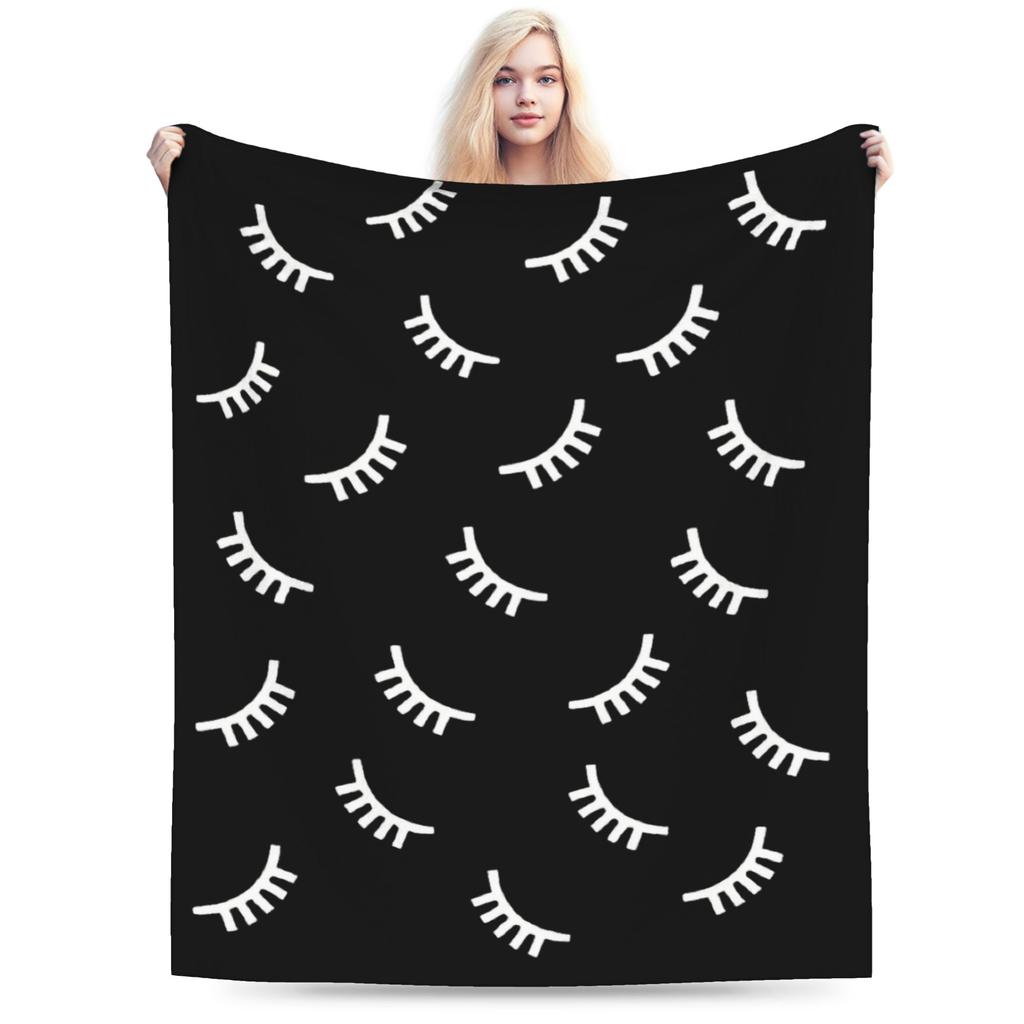 Eyelash Velvet Print Beauty Glam Closed Eyes Blanket Quality Soft Throw Blanket Winter Children Home Decor Fluffy Bedspread