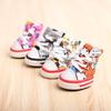 4 st/set Pet Dog Dog Shoes Four Seasons Sports Canvas Ball Skor Teddy Bichon Varm mjuk botten Små hundar