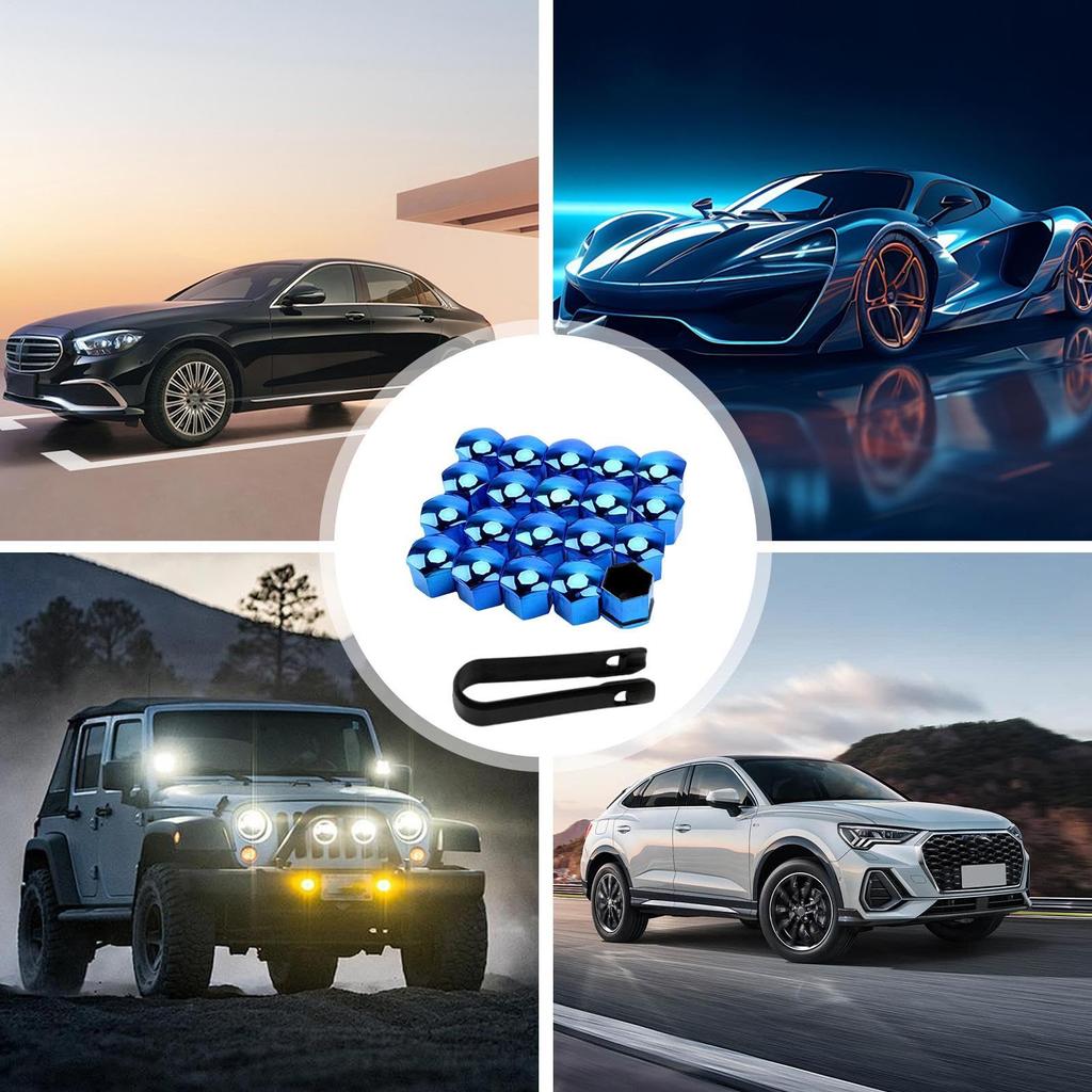 20 Pcs Car Short Nuts Wheel Lug Nut Cover Protective Cover Anti-theft Dustproof