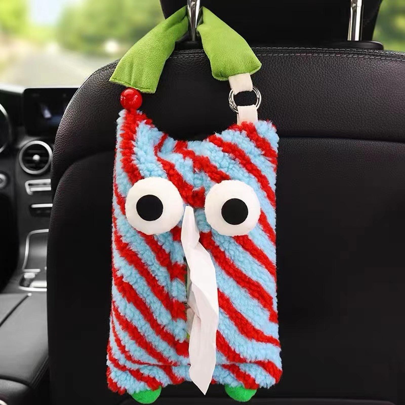 Car Tissue Box Cute Quirky Little Monster Car Tissue Bag Car Seat Back Plush hanging Car Tissue Box Drawer Household Tissue Bag