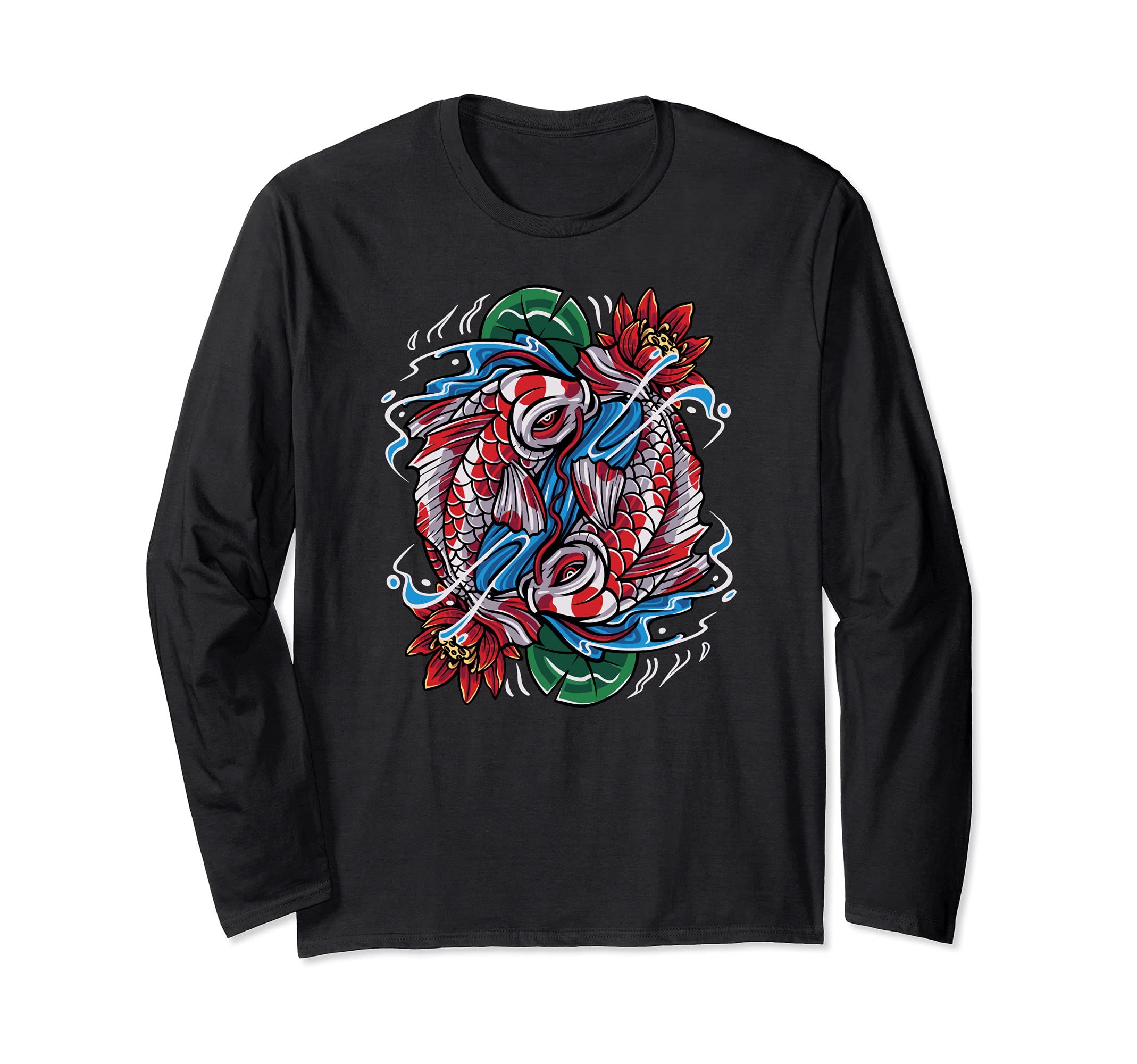 

Koi Fish Cool Japanese Tattoo Jinri Japanese Koi Gift Long Sleeve T-Shirt чёрный