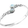 Vintage Ethnic Style Inlaid Imitation Natural Stone Bracelet Elegant Open Adjustable Bracelet Women Party Jewelry