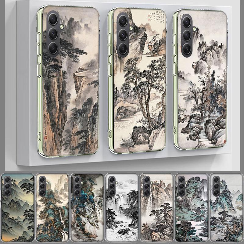 Chinese Style ink Painting Art Phone Case for Samsung A17 A37 A57 A07 A16 A26 A36 A56 A06 A02S A12 A22 A32 A52S A04S A14 A24 A34