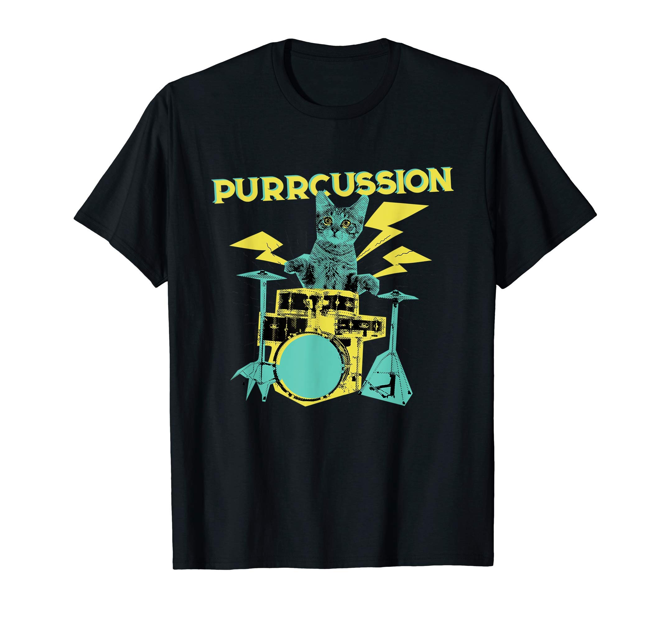 

Funny Cat Playing Drum Drummer Percussion Purrcussion T-shirt