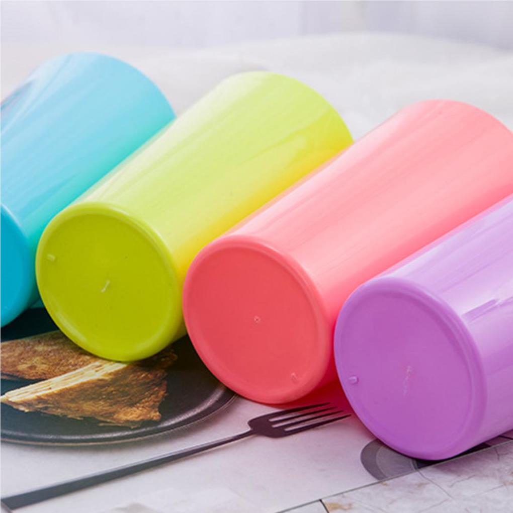 4Pcs Drinking Cups Coloured Reusable Birthday Water Mug Travel Juice Milk Tea Cup Set Party Camping Barbecue Classroom