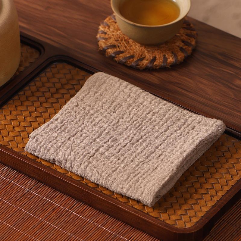 Handmade Zen Cotton Double-Layer Absorbent Tea Mat - Versatile Teapot Tablecloth and Wiping Cloth for Tea Ceremony