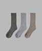 Ilogongchil [3Pack] 1507 Athletic Outdoor Socks - Heather Black / Heather Gray / Heather Brown