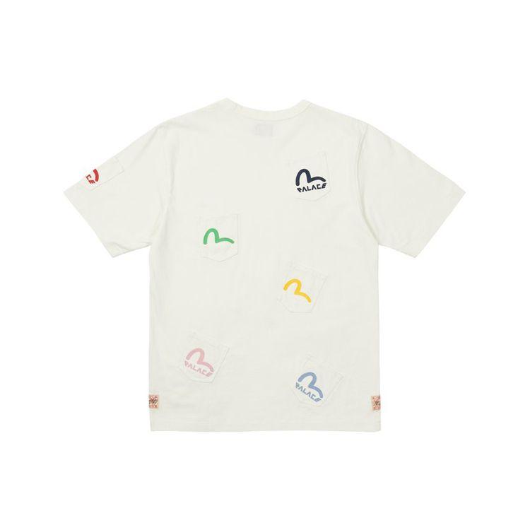Palace x Evisu Multi Pocket T-Shirt Egret Unisex Tops White P21EVTS001