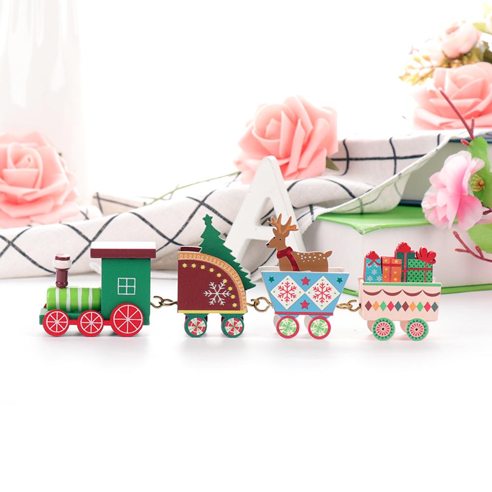 Christmas Train Toy Colorful Safe Odorless Smoother Decorative Christmas Train Ornament for Home Table Deer