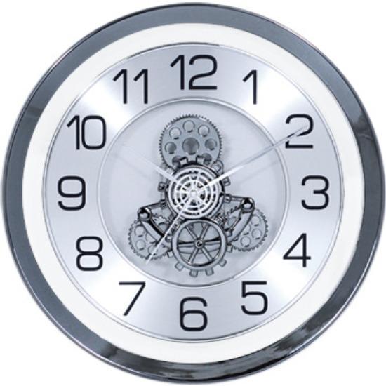

Настенные часы с шестеренками, прозрачные часы, настенные часы, высококлассные, для гостиной, для дома, европейские и американские, бесшумные, креативные настенные часы Round 28cm Silver