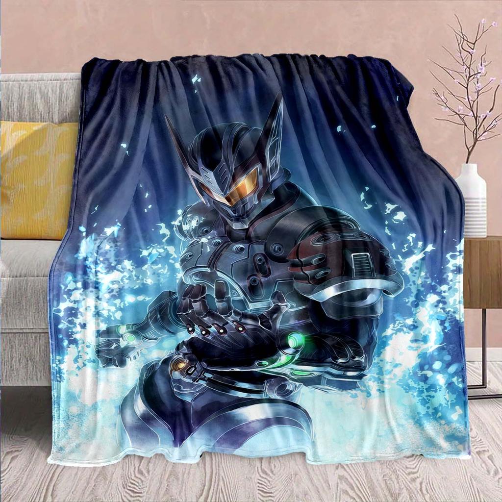 Kamen Rider Anime Flannel Blanket – Soft, Warm, Perfect for Sofas, Bedding, Camping, Travel, Office, and Home Decor – QJY