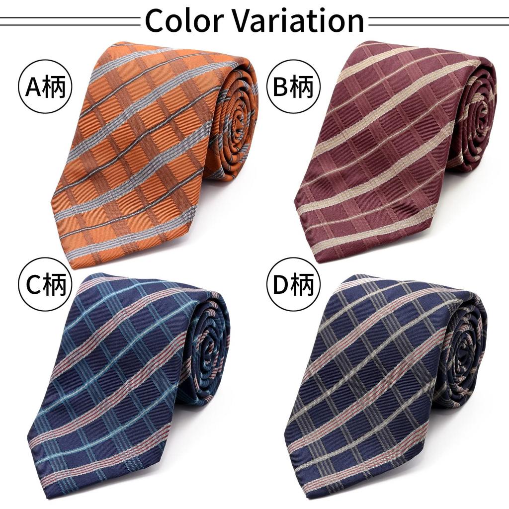 MICHIKO LONDON Brand Made in Italian Silk Jacquard Plaid Regular Size [MICHIKO LONDON] Necktie, Japan, Fabric, Weave, Pattern, Stripe, Business, (C