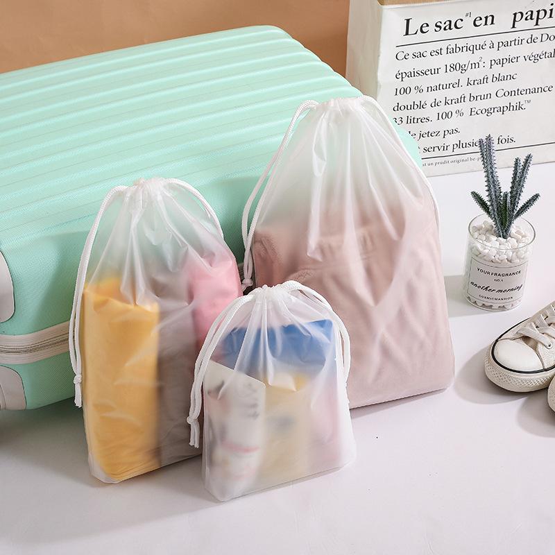 10PCS Clear Shoe Storage Drawstring Storage Bag for Sundries Travel Makeup Bag Waterproof Transparent Plastic Storage Bag