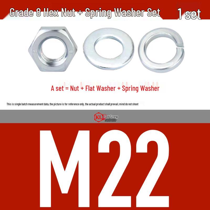 Galvanized Hex Nuts, Flat Washers, Spring Washers in M2-M48, Blue and White Zinc Coated