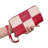 Korean Style Single Zipper Women'S Extra Large Capacity Long Wallet, Patchwork Coin Purse, Phone Bag, Fashionable And Versatile