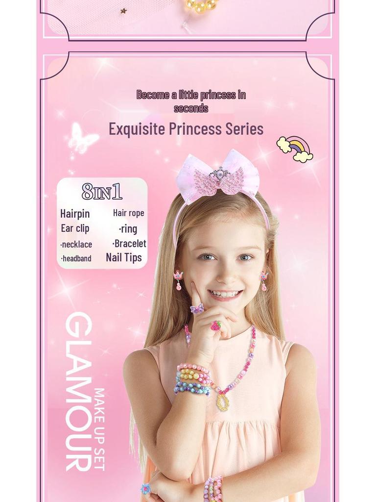 DIY Beaded Toy Jewelry Kit: Handmade Hair Accessories, Necklaces, Bracelets & Gift Box Set for Girls' Birthdays