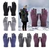 Soft Winter Gloves Knit Lining Touch Screen Mobile Phone Unisex Full Finger Mitten Thick Warm Windproof for Outdoor Sports