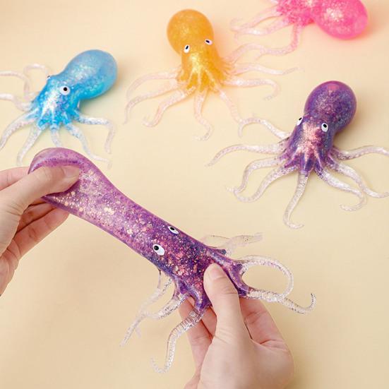 Glitzerndes Tier-Quetschspielzeug Stressabbau Salamander Kaninchen Bär Oktopus Capybara Sensorisches Spielzeug Dekompression Klarer Stressball Fidget-Spielzeug