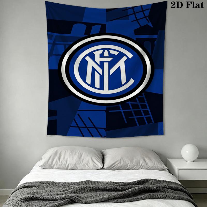 Inter Milan Crest Wallpaper Bedding 1 Duvet Cover 2 Pillowcase Without Core Christmas Birthday Gift Duvet Cover And Pillowcase