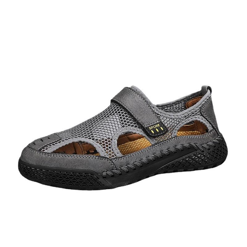 High Quality Sandals Breathable Men Shoes Mesh Outdoor Men Hollow Sandals Antiskid Beach Sandals Flat Footwear Zapatillas Hombre