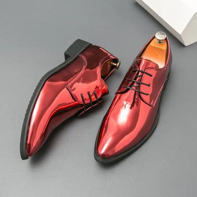 Pointed Toe Leather Dress Shoes for Men Stylish Man Red Mirrors Shoes Large Size 46 Social Shoe Male Zapatos De Vestir Hombre