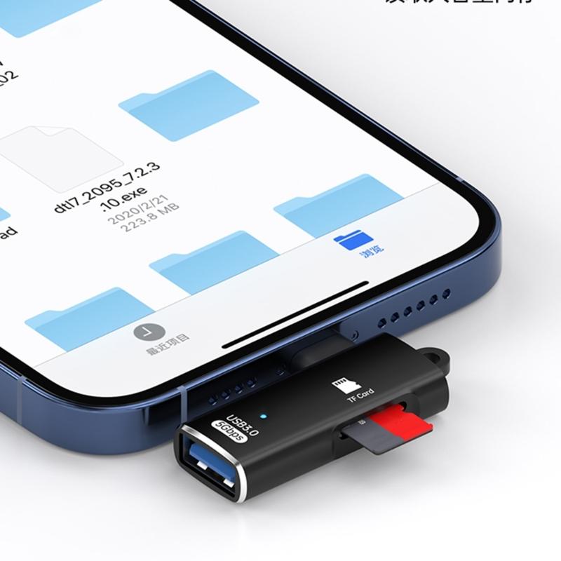 Aluminum USB Type C Data Link Small Storage Card Reader USB Rapid Processor For Camera Laptop Phone Tablet And Computer
