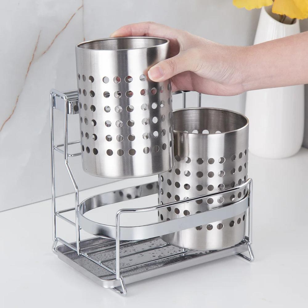 Well-ventilated Cutlery Holder Drain Utensil Rack Dinnerware Organizer Kitchen Accessories