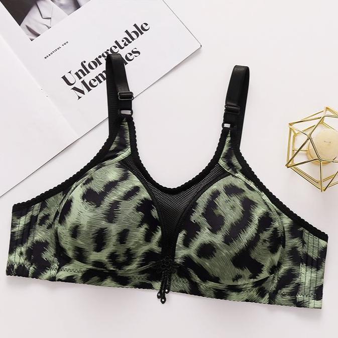 Sexy BH für Frauen Anti-Hänge Leopardendruck Anti-Blendung Übergröße Gesammelter BH Anti-Hänge Ohne Bügel Dünner BH