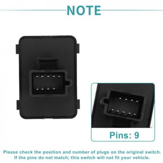 Car Mirror Switch Fit for Chevrolet Traverse 2009-2017 No.15808774 Black Metal