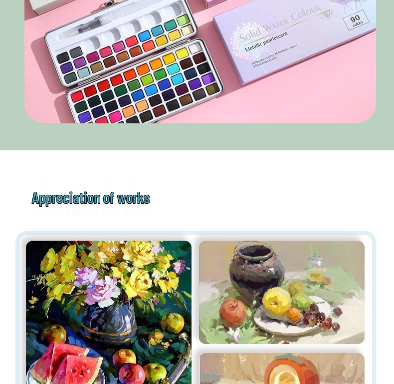 Boite en étain: Set de Peinture Aquarelle Portable 100 Couleurs pour Enfants DIY Nail Art & Peinture