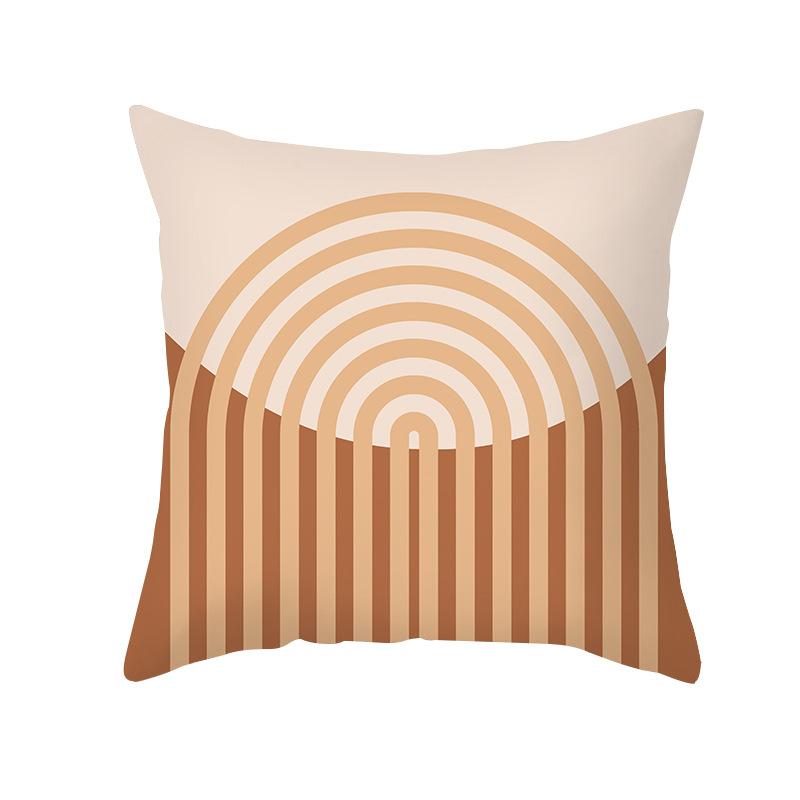 

New Morandi Style Printed Pillowcase Peach Skin Velvet Home Living Room Bedroom Pillowcase Cushion 45 * 45Cm (without pillow core)