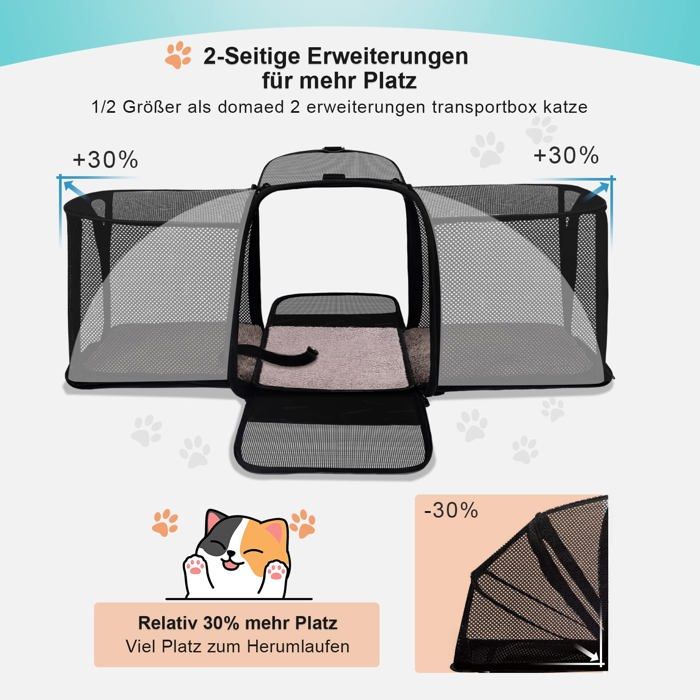 Sac de transport - morpilot - mpcw010103gl01 - 45x36x30 cm - extensible - pour chat et chiots