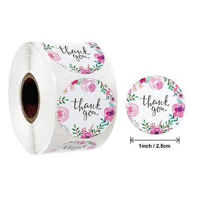 50-500pcs 1 Polegada flor obrigado adesivos selo etiqueta artesanal adesivos scrapbooking para presente envelope selos adesivos