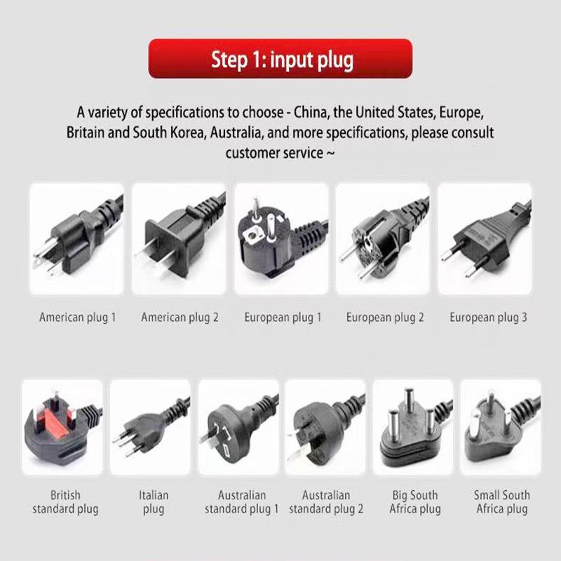 48V/54.6V 2A/3A Electric Scooter Lithium Battery Charger with Aviation Cannon and DC Head - European Standard