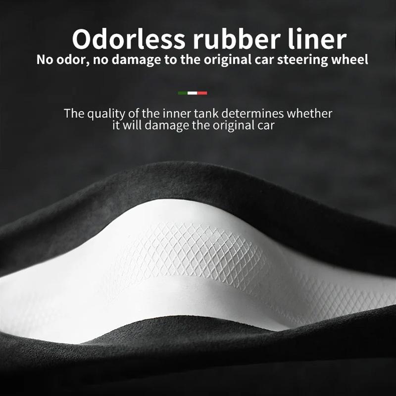 38cm Suede Steering Wheel Cover for Volkswagen VW Gol Golf ID.3/4/7 Passat Polo Tiguan T-Roc - Non-Slip Breathable Grip