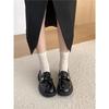 British Small Leather Shoes 2025 Autumn New Gold Coins Doudou Shoes Increase the Height of One Pedal Platform Loafers Women's Ins Tide