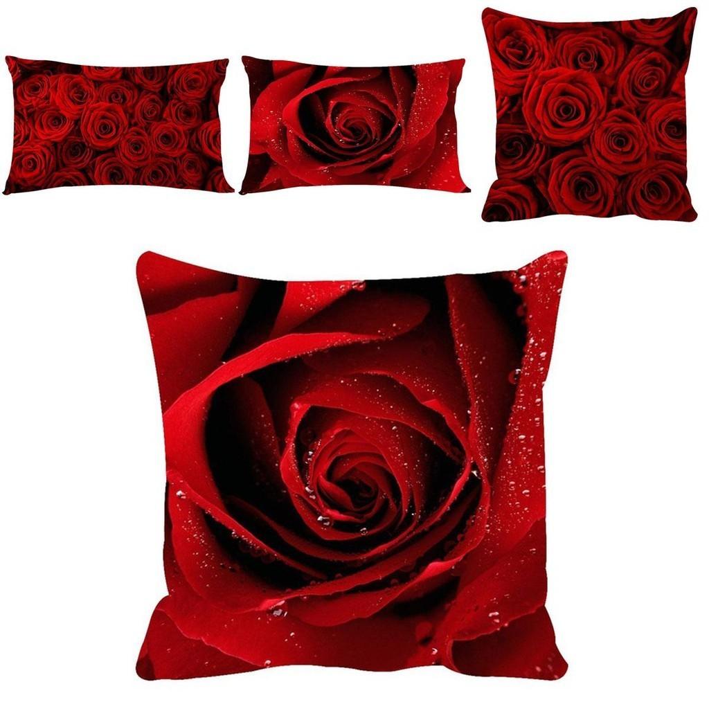 Elegant Romantic Rose Pillowcases In Soft Polyester Perfect For Home Decor And Comfort