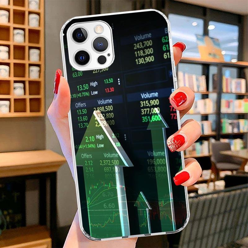 Trade Investment Forex Stock Market Cover Phone Case For iPhone 16 17 Air 15 14 Pro Max 16E Phone Case 13 Mini 12 11 7 SE 8 Prin