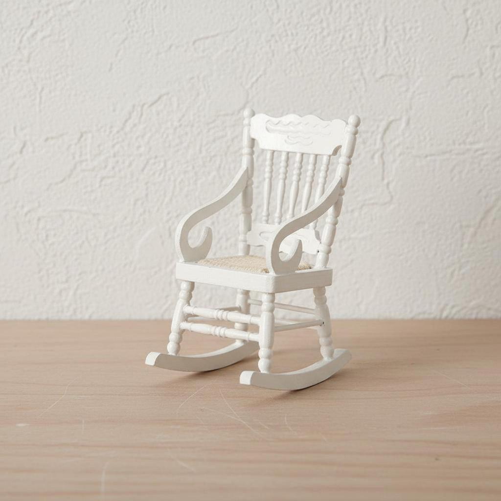 Rocking chair at 1:12 scale, handcrafted and richly detailed