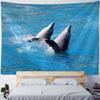 Dolphin Tapestry Wall Hanging Underwater World Background Fabric, Kawaii Home Bed Sheets, Children'S Room Wall Decoration