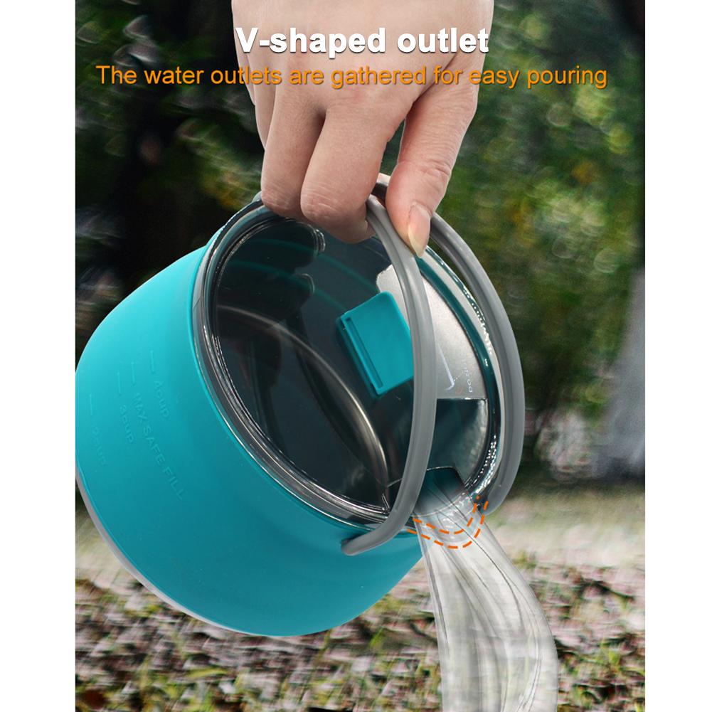 Portable Silicone Folding Kettle, Camping Tea Kettle and Coffee Pot, Foldable Mini Boiling Kettle for Hiking Supplies