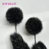 SOMALER Knit Real Mink Fur Hats for Winter Women Weave Fur Cap with Fox Fur Pompom Fox Fur Brim Luxury Female Knitted Beanies