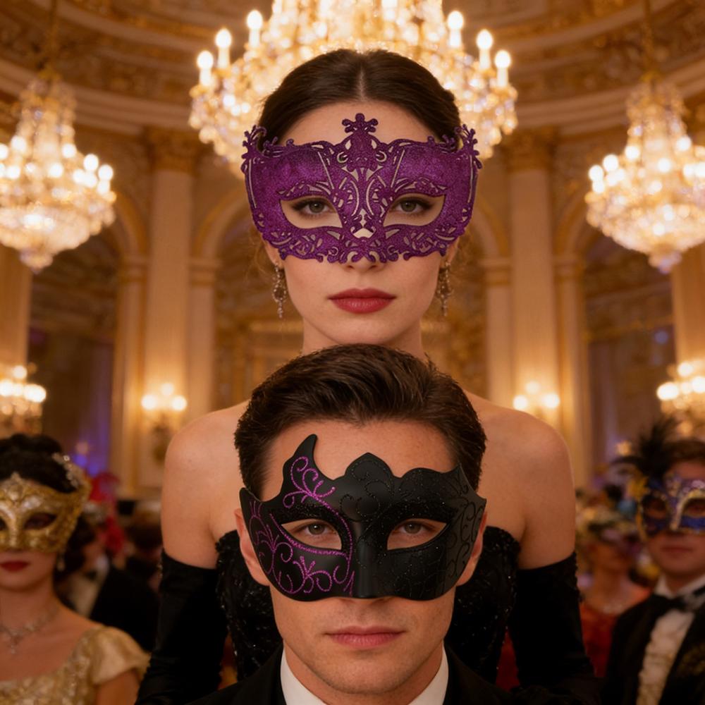 2PCS/set Couple Masks Venetian Masquerade Party Painted Mask Eye Mask Performance Dance Carnival Party Costume Cosplay Props