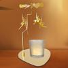 Hot Sale Metal Rotating Candle Holder Christmas Carousel Tea Light Candlestick Stand Tray for Home Wedding Party Table Decors